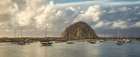USA, California, Central Coast, Morro Bay. Panoramic view of sunset storm clouds over the harbor Art Print
